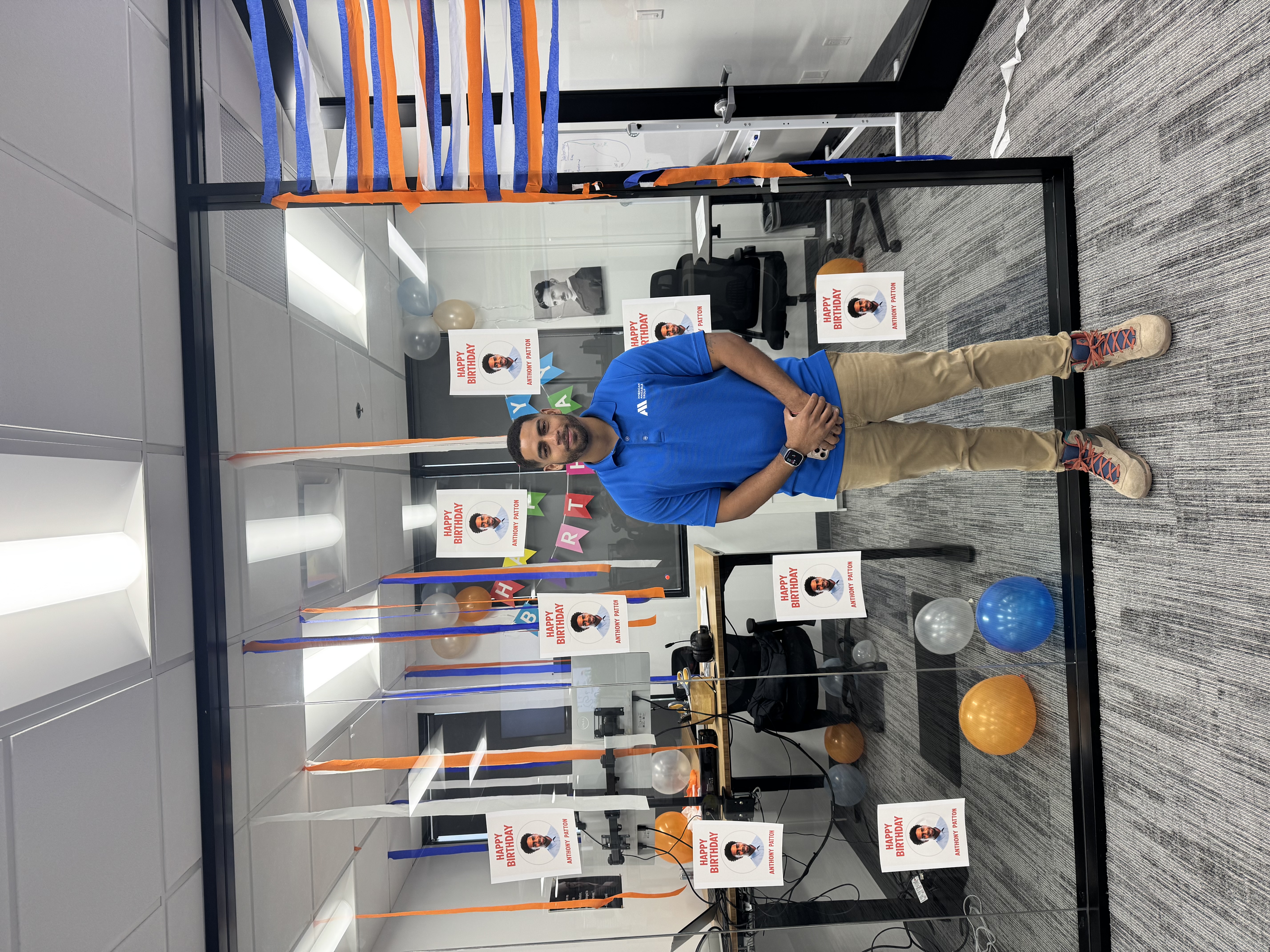 Team decorated Anthony's office for his birthday