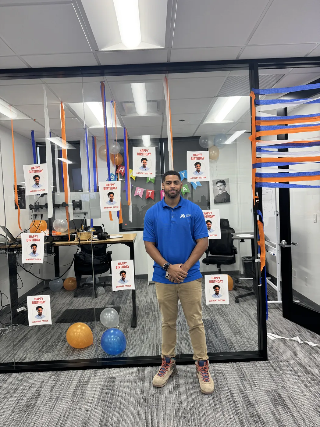 Team decorated Anthony's office for his birthday