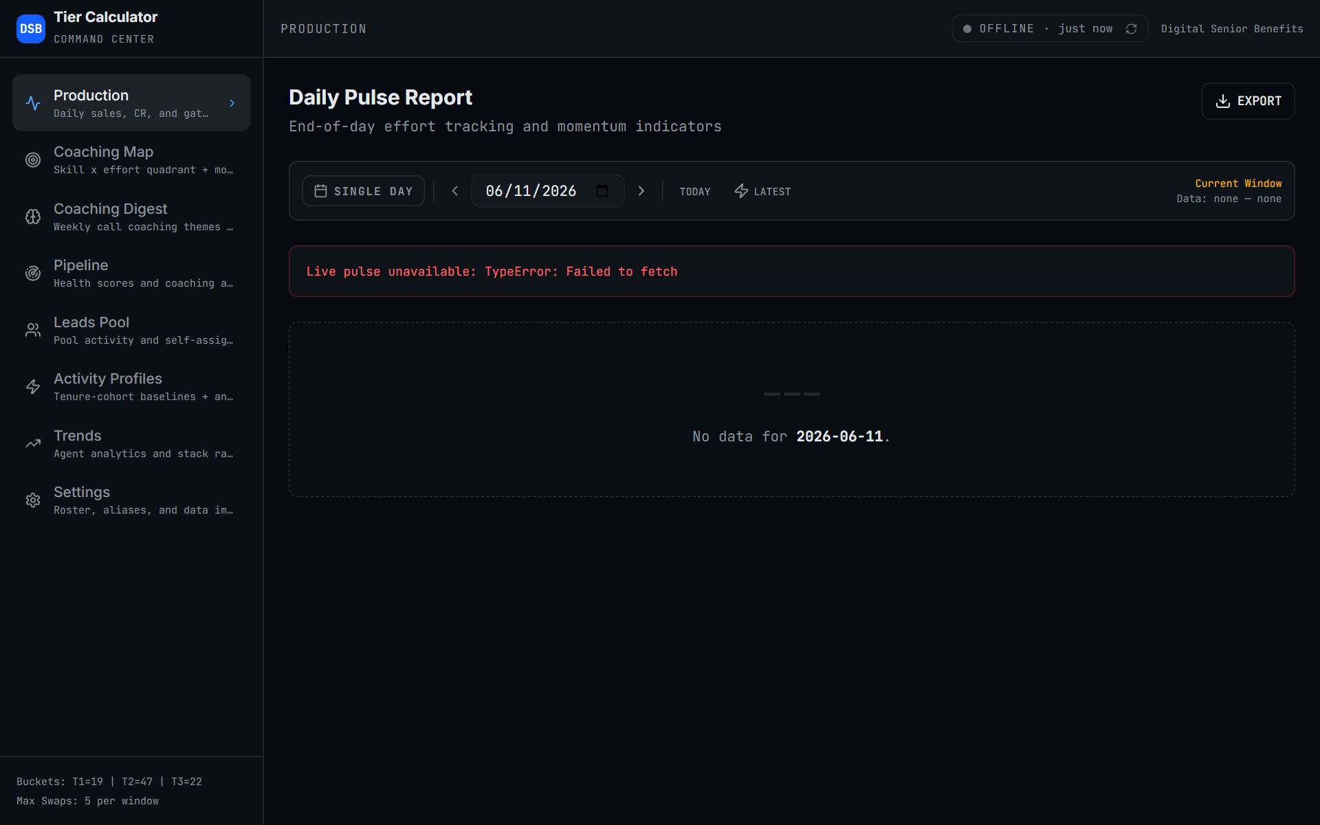 Tier Calculator Command Center